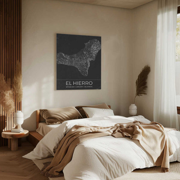 Tablou canvas „El Hierro Spanish Canary Islands Map” de Nicholas