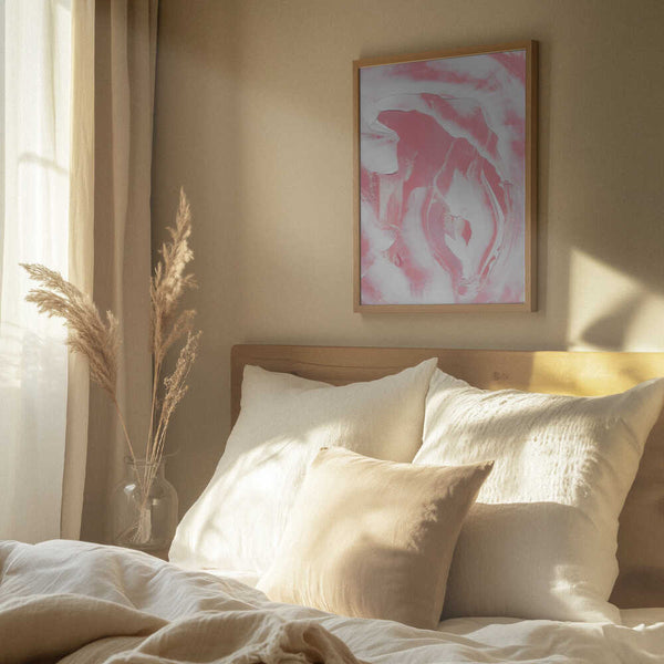 Tablou înramat „Harmonious Blend Of Pink And White Hues” de uplusmestudio