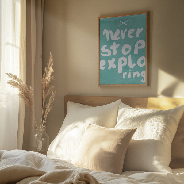 Tablou înramat „Never Stop Exploring” de Treechild