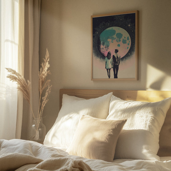 Tablou înramat „Lunar Lovers' Journey” de Treechild