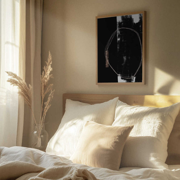 Tablou înramat „Abstract Black And White Artwork” de uplusmestudio