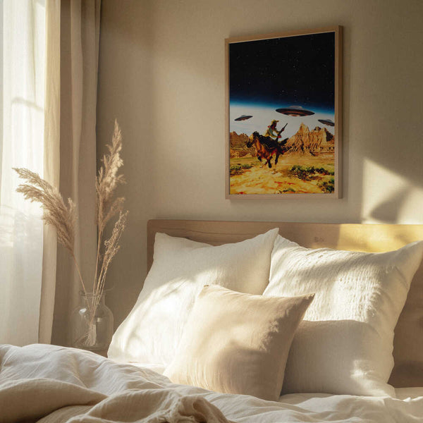 Tablou înramat „UFO Space Chase” de Taudalpoi