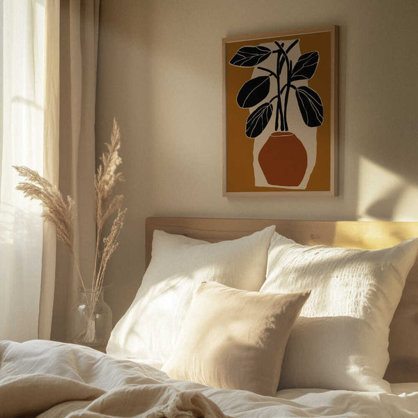 Tablou înramat „Bold Leaf Silhouette” de Treechild