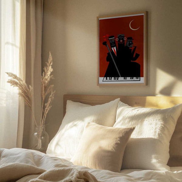 Tablou înramat „Singing Around the Christmas Tree” de Kubistika