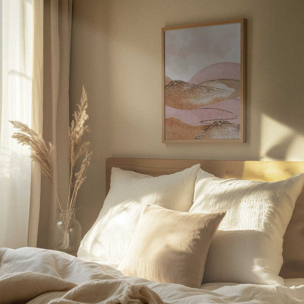 Tablou înramat „Landscape in pink-2” de Sally Ann Moss