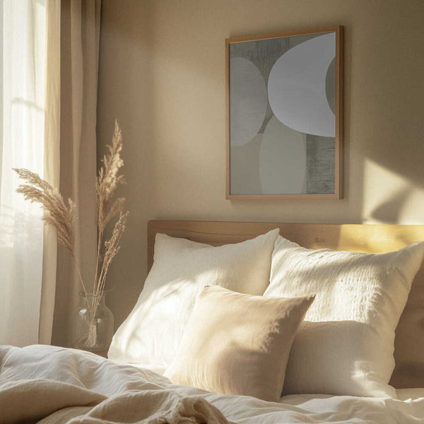 Tablou înramat „Black White Neutral Shapes 1” de cartissi