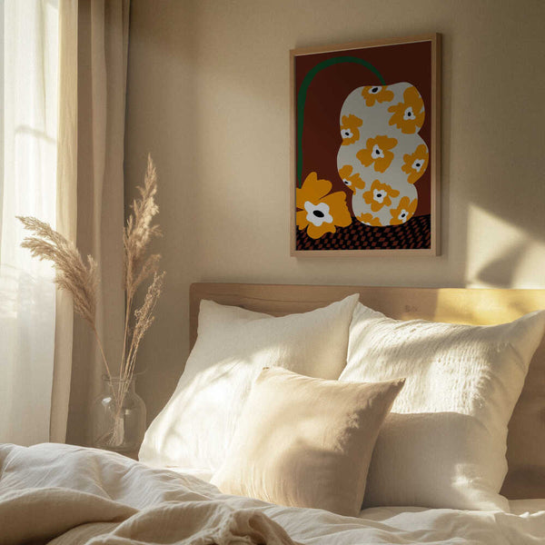 Tablou înramat „Blooms & Pottery” de Miho Art Studio