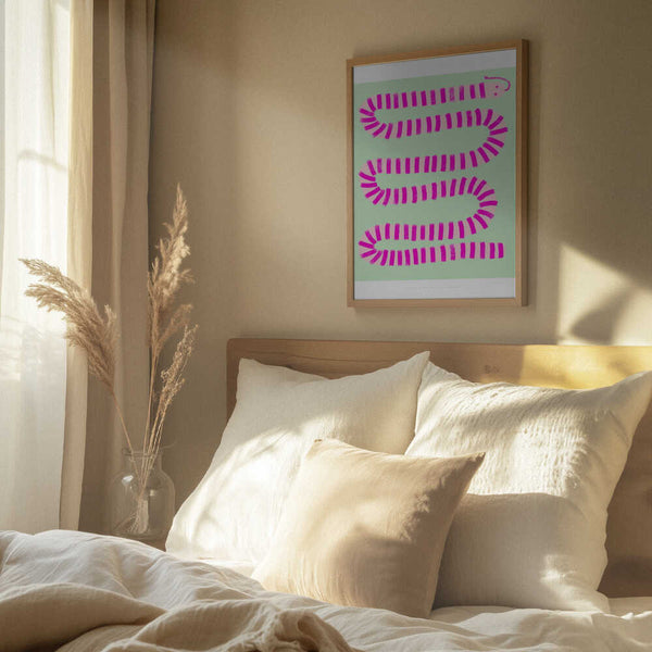 Tablou înramat „Pandc Pinksnake Copy” de Jenny Liz Rome