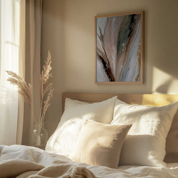 Tablou înramat „Flowing Patterns In Earth Tones And Green Hues” de Alpenglow Workshop