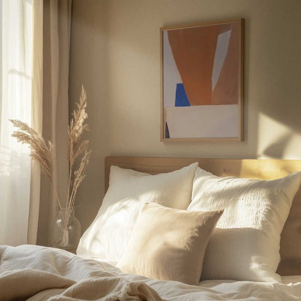 Tablou înramat „Warm Earth Tones And Bold Geometric Shapes” de Little Dean