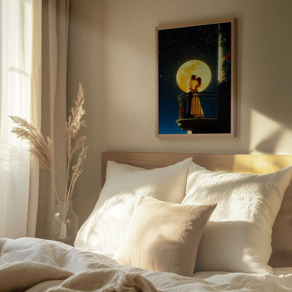 Tablou înramat „Love Under the Moon” de Taudalpoi