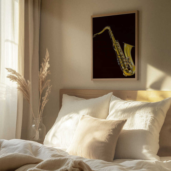 Tablou înramat „Golden Saxophone” de Nicholas