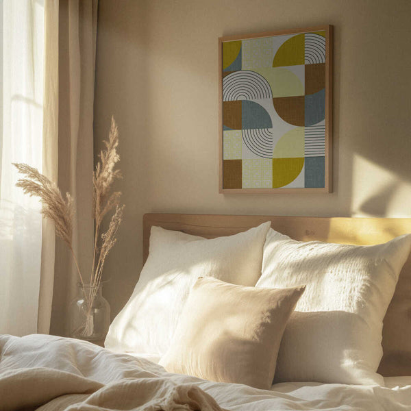 Tablou înramat „Palm Springs Desert Shapes Mustard” de Alexandra Weise