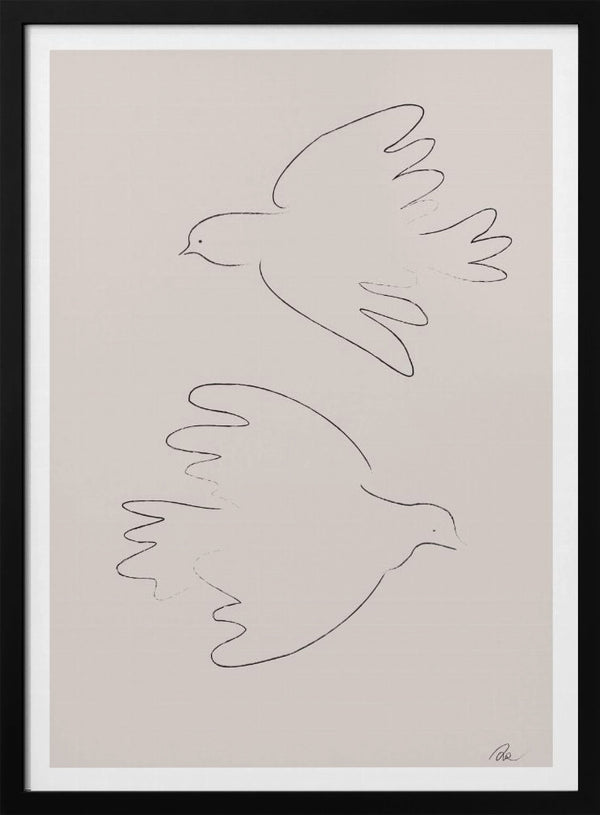Tablou înramat „Two Doves” de Pictufy Studio II