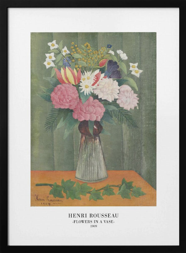Tablou înramat „Flowers In a Vase” de Henri Rousseau