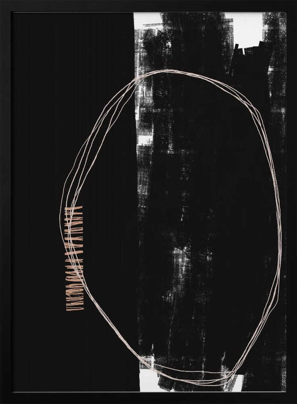 Tablou înramat „Abstract Black And White Artwork” de uplusmestudio