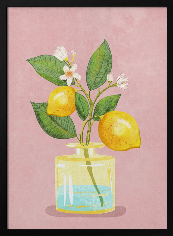 Tablou înramat „Lemon Bunch In Vase” de Raissa Oltmanns