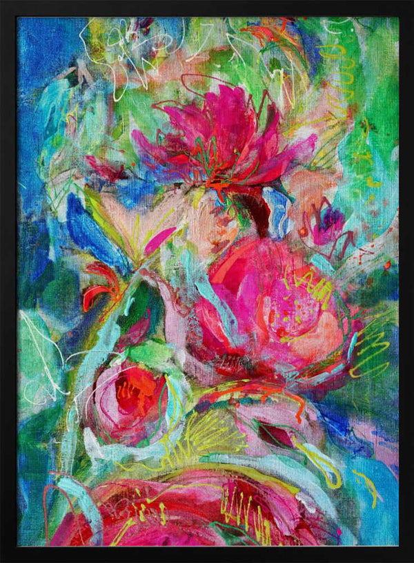 Tablou înramat „Vibrant Petal Symphony” de Dorothy Fagan