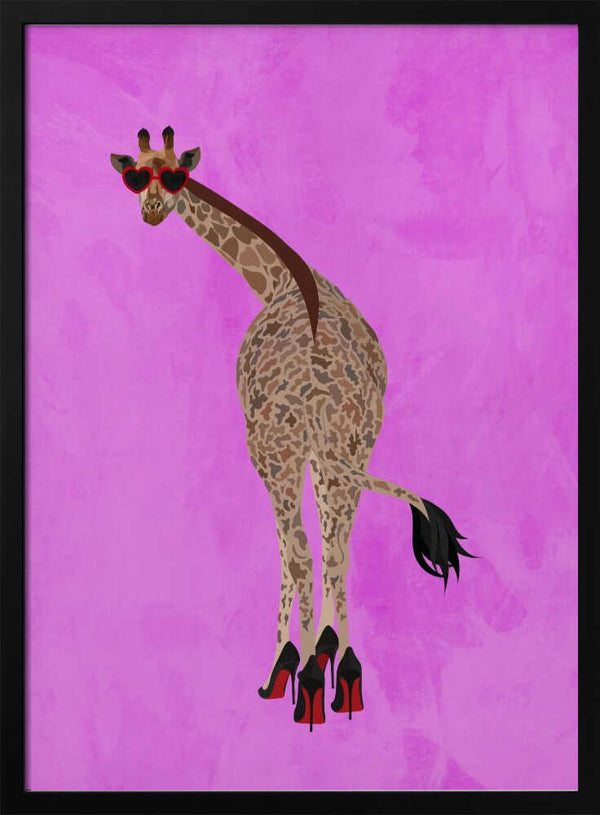 Tablou înramat „Quirky Giraffe wearing shoes” de Sarah Manovski