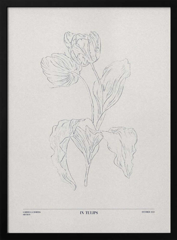 Tablou înramat „In Tulips (blue)” de Gabriella Roberg