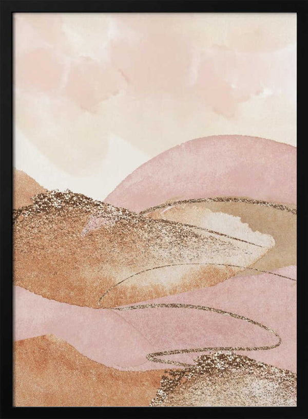 Tablou înramat „Landscape in pink-2” de Sally Ann Moss