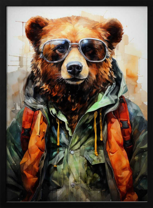 Tablou înramat „Bear Watercolor Animal Art (2)” de Justyna Jaszke