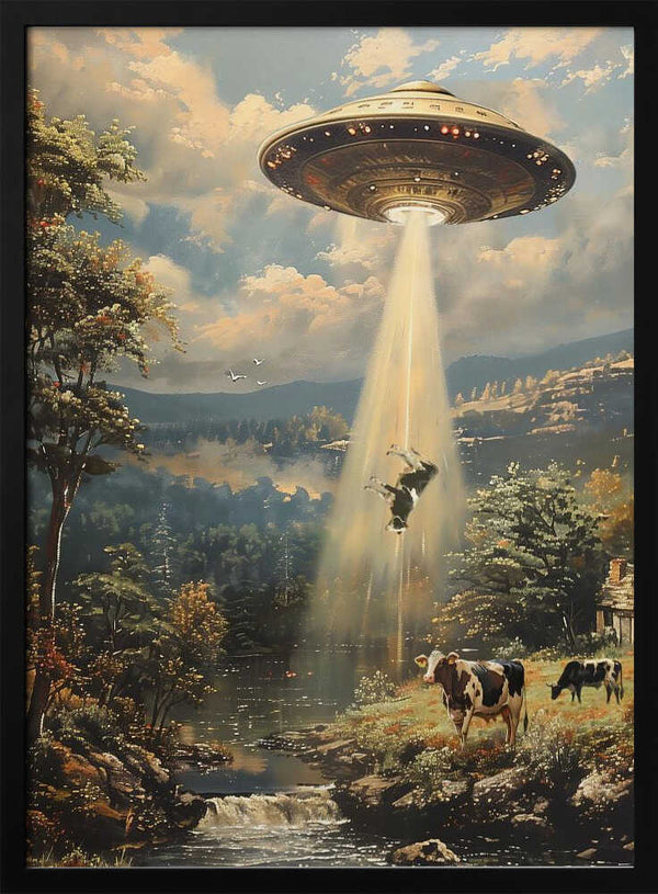 Tablou înramat „Alien Cowspiracy” de Dikhotomy