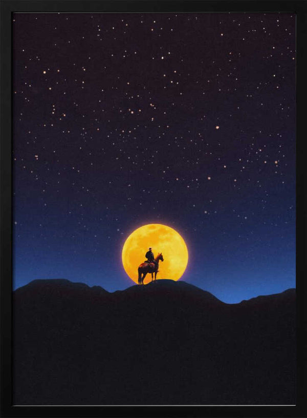 Tablou înramat „The Rider and the Moon” de Taudalpoi