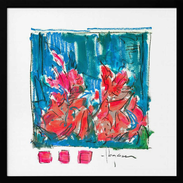 Tablou înramat „Pink Blossoms Abstract” de Dorothy Fagan