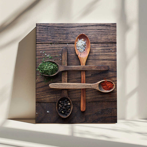 Tablou canvas „Wooden Spoons With Colorful Spices” de Karina Aleksandrova