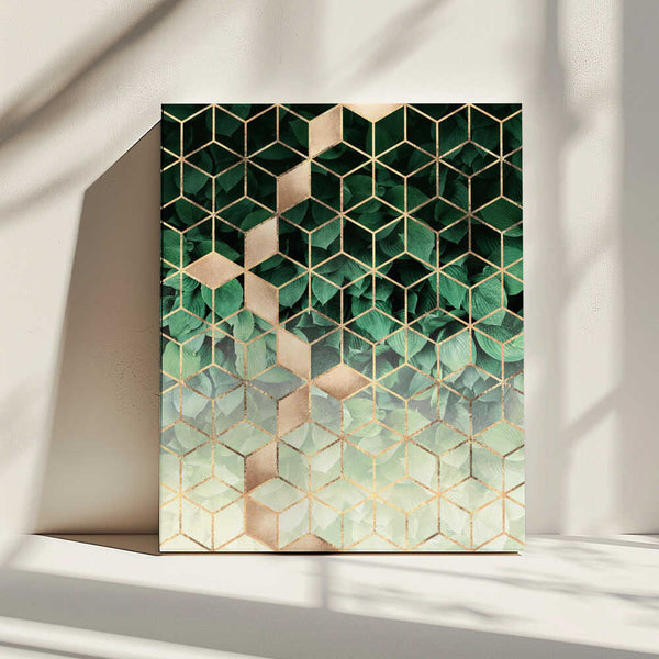 Tablou canvas „Leaves And Cubes” de Elisabeth Fredriksson