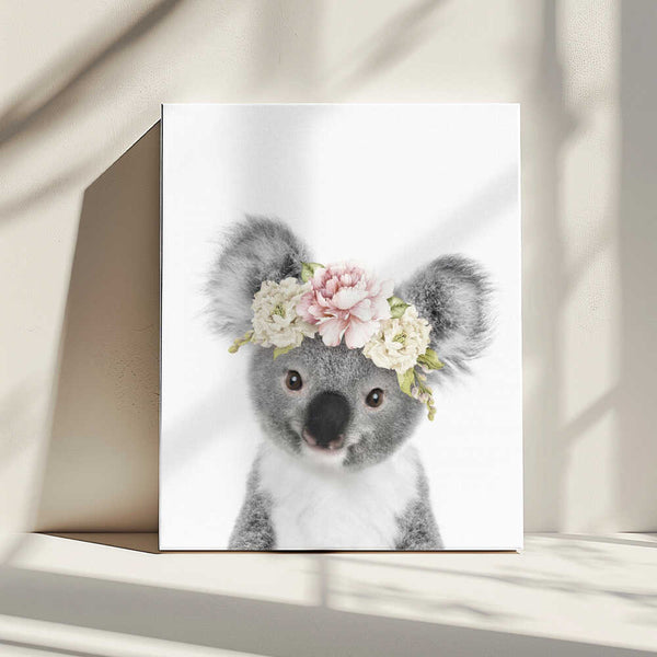 Tablou canvas „Floral Baby Koala” de Lola Peacock