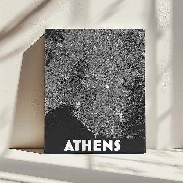 Tablou canvas „Athens Greece vintage travel map” de Nicholas