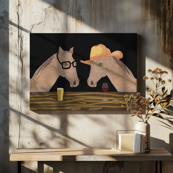 Tablou canvas „Horses at the bar” de Sharyn Bursic