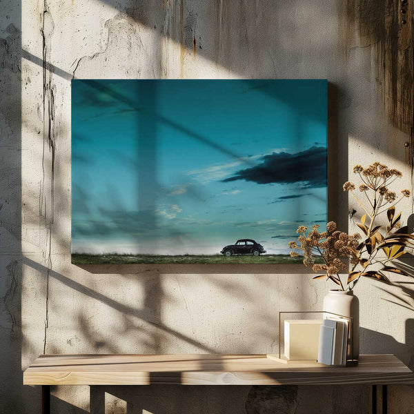 Tablou canvas „The Red VW Beetle” de Camilo Otero