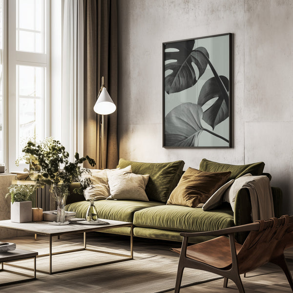 Tablou înramat „Monstera Teal 07” de Pictufy Studio III