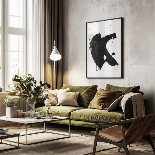 Tablou înramat „Black abstract Stroke” de uplusmestudio