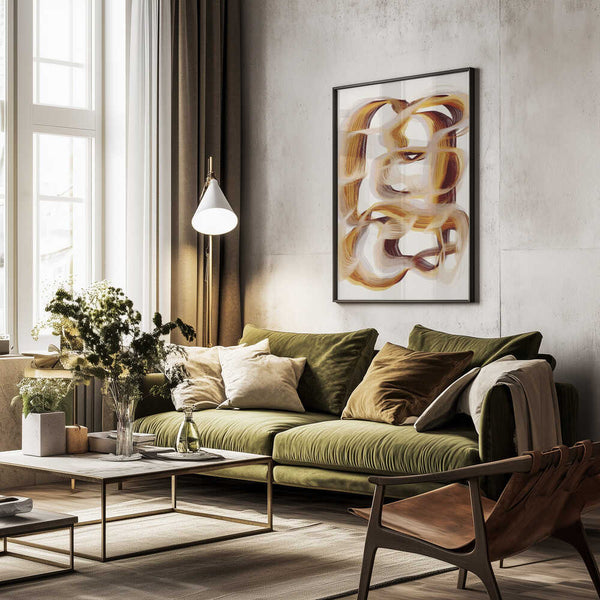 Tablou înramat „Flowing Amber Paths” de Treechild