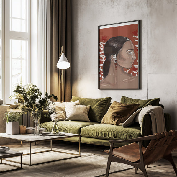 Tablou înramat „Crimson Elegance” de Treechild