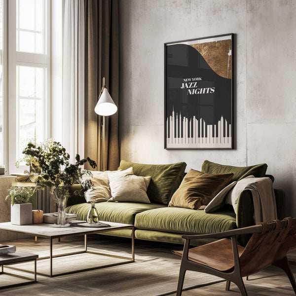 Tablou înramat „Jazz Nights” de Kubistika