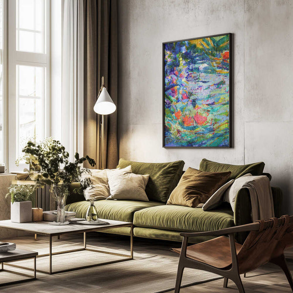 Tablou înramat „Luminous Petal Cascade” de Dorothy Fagan