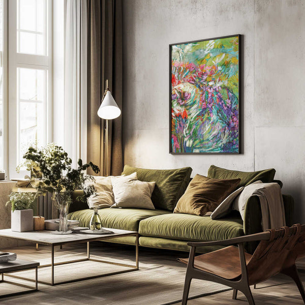 Tablou înramat „Pink Blossoms Abstract” de Dorothy Fagan