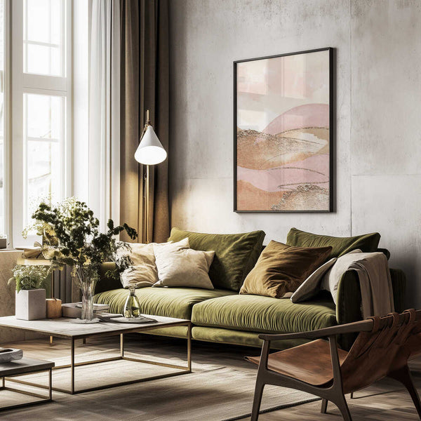 Tablou înramat „Landscape in pink-2” de Sally Ann Moss