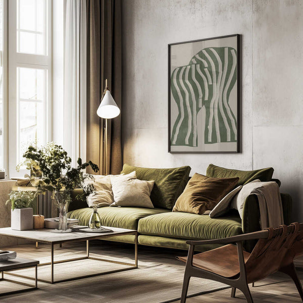 Tablou înramat „Curved Stripes” de THE MIUUS STUDIO