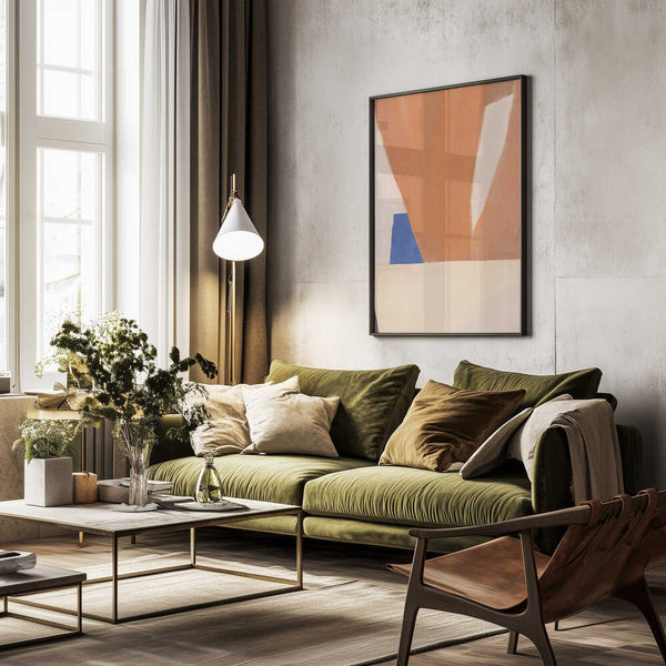 Tablou înramat „Warm Earth Tones And Bold Geometric Shapes” de Little Dean