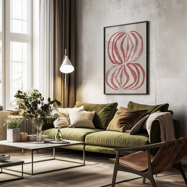 Tablou înramat „Crimson Echoforms” de THE MIUUS STUDIO