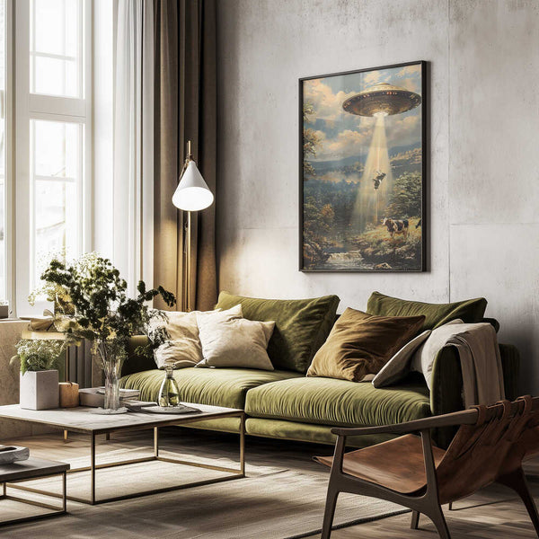 Tablou înramat „Alien Cowspiracy” de Dikhotomy