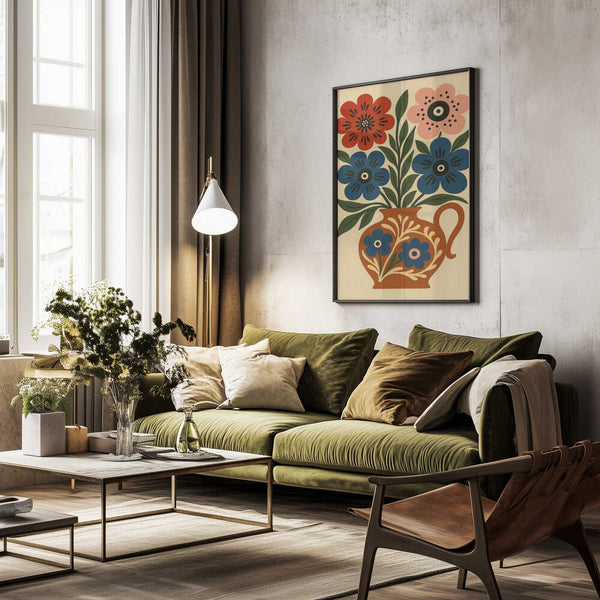 Tablou înramat „Floral Vase Delight” de Marianne Bassil