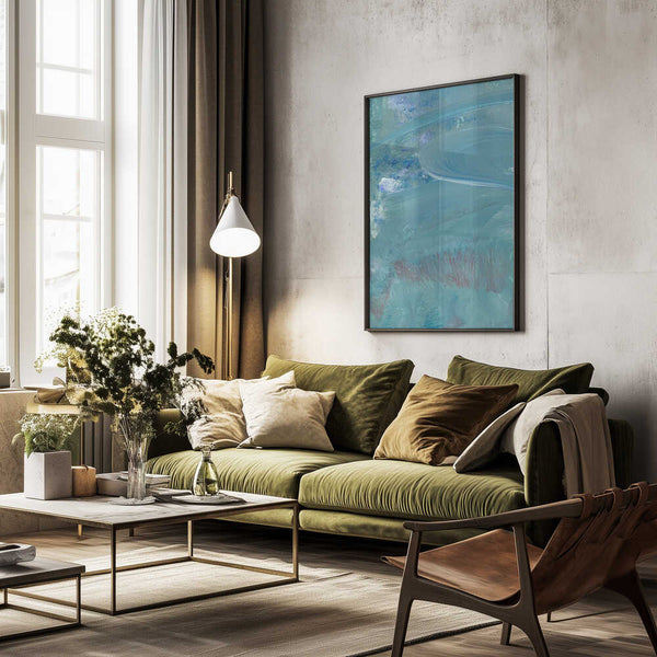 Tablou înramat „Azure Whispers” de Maira Ribena