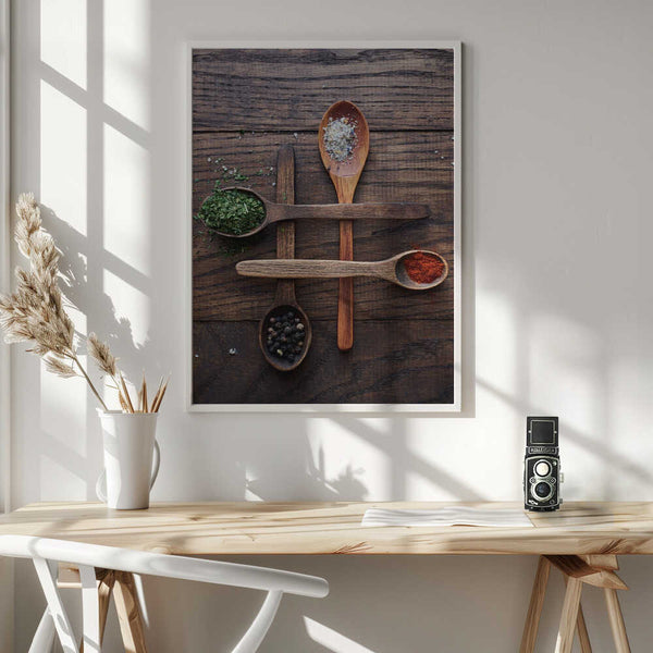 Tablou înramat „Wooden Spoons With Colorful Spices” de Karina Aleksandrova